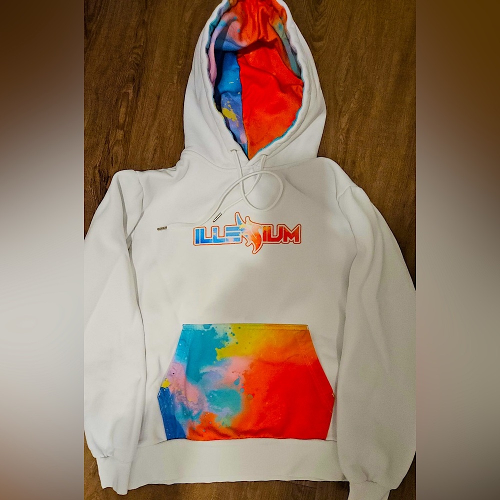 Illenium White Hoodie with Colorful Design